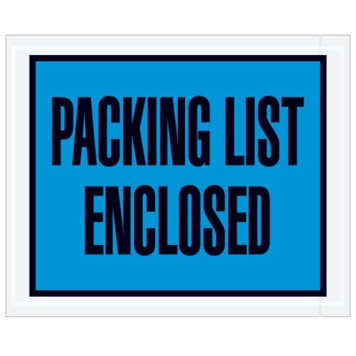 Blue Full Face "Packing List Enclosed" Envelopes