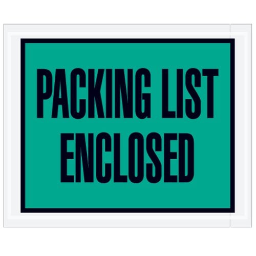 Green Full Face "Packing List Enclosed" Envelopes