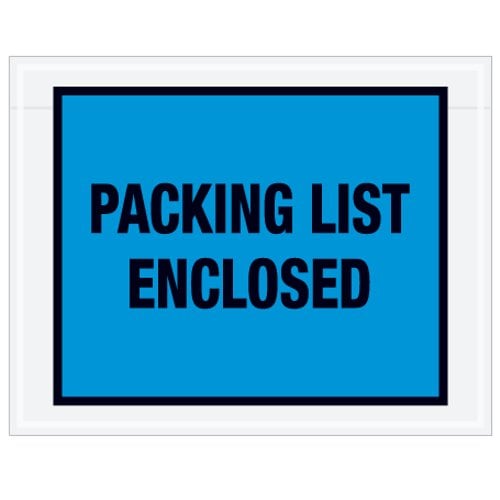 Blue Full Face "Packing List Enclosed" Envelopes