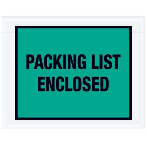 Green Full Face "Packing List Enclosed" Envelopes