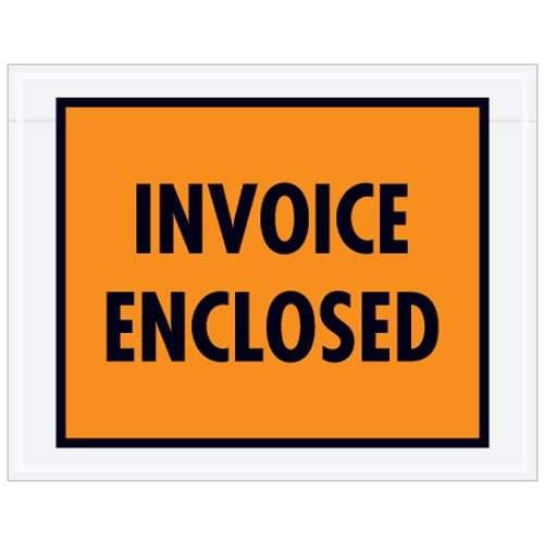 Orange Full Face "Invoice Enclosed" Envelopes - 1000pk
