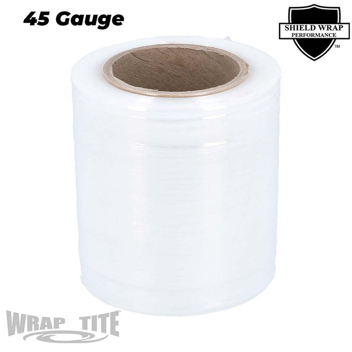Wrap-Tite 45 Gauge 5" x 1000' Cast Narrow-Width Banding Stretch Wrap Film (Stiff, Hi-Performance) - 12 Rolls