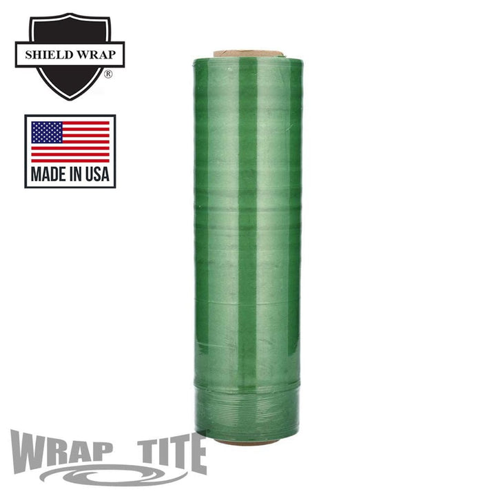 Wrap-Tite 80 Gauge 18" x 1500' Cast Hand Stretch Wrap Film (Tinted Green) - 4 Rolls