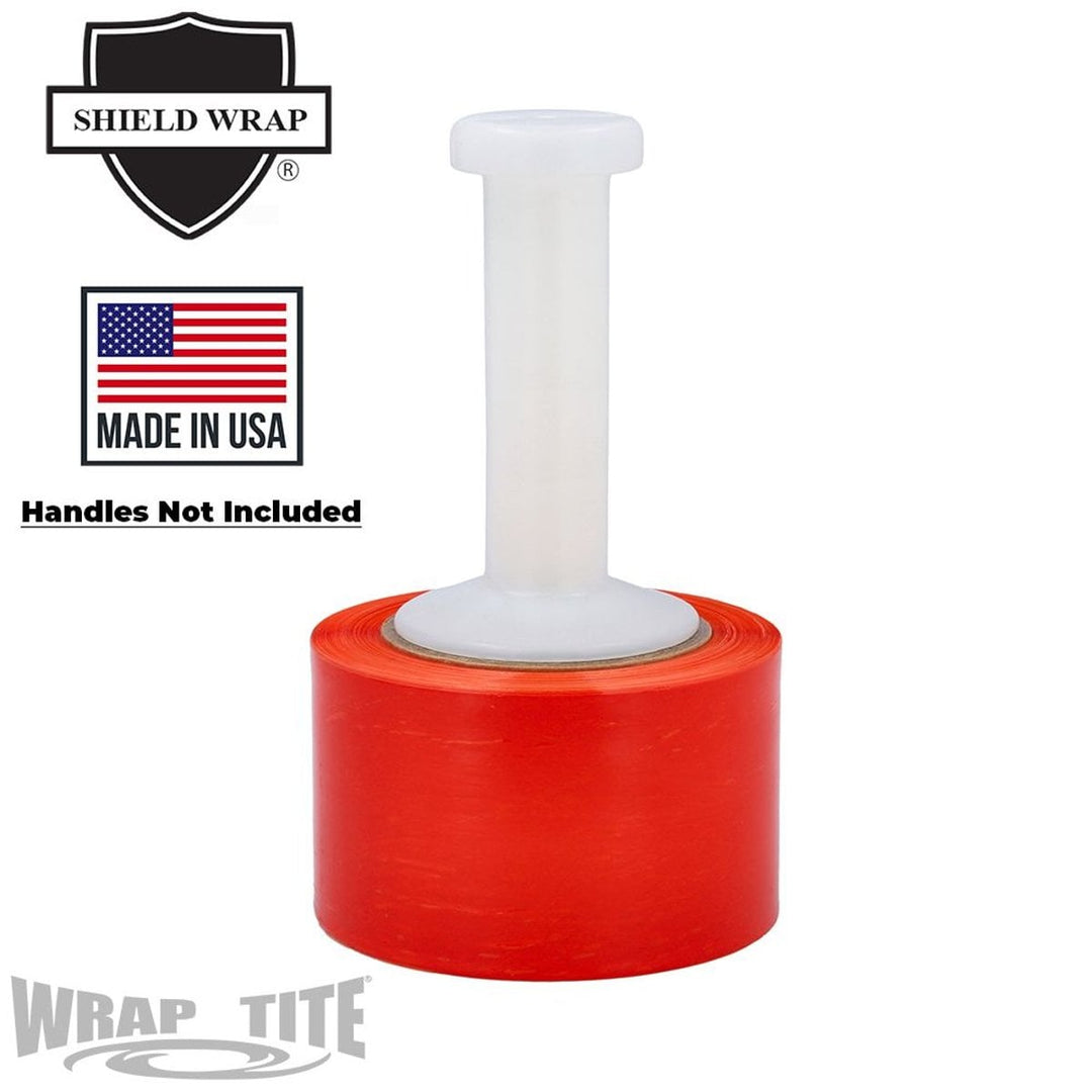 Wrap-Tite 80 Gauge 3" x 1000' Red Cast Narrow-Width Banding Stretch Wrap Film - 18 Rolls