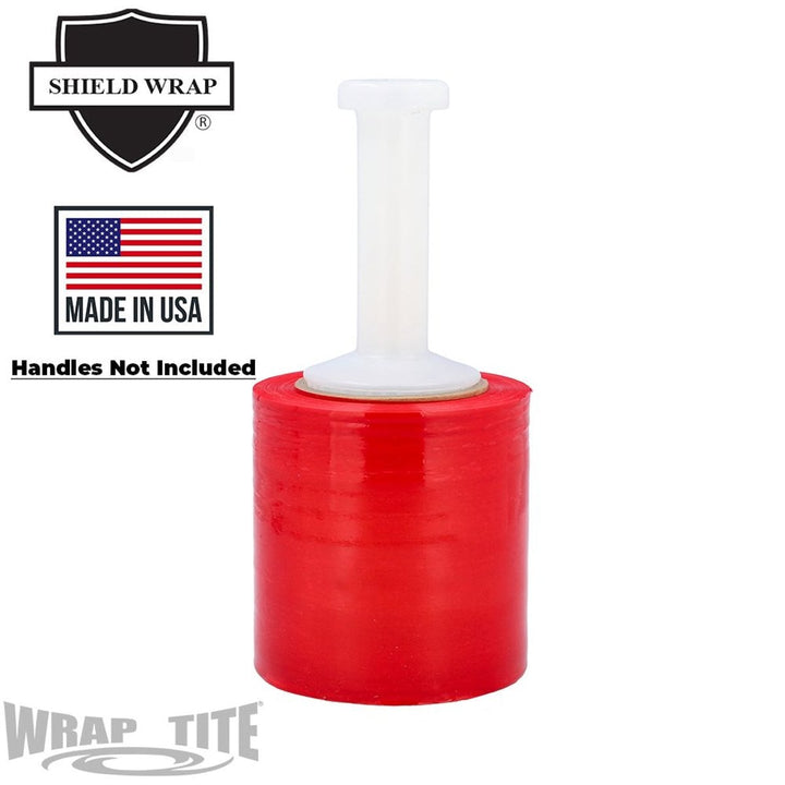 Wrap-Tite 80 Gauge 5" x 1000' Red Cast Narrow-Width Banding Stretch Wrap Film - 12 Rolls