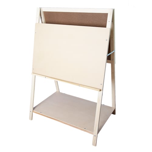54" x 36" Adjustable Height Teaching Easel with Magnetic Dry-Erase/Masonite Surface