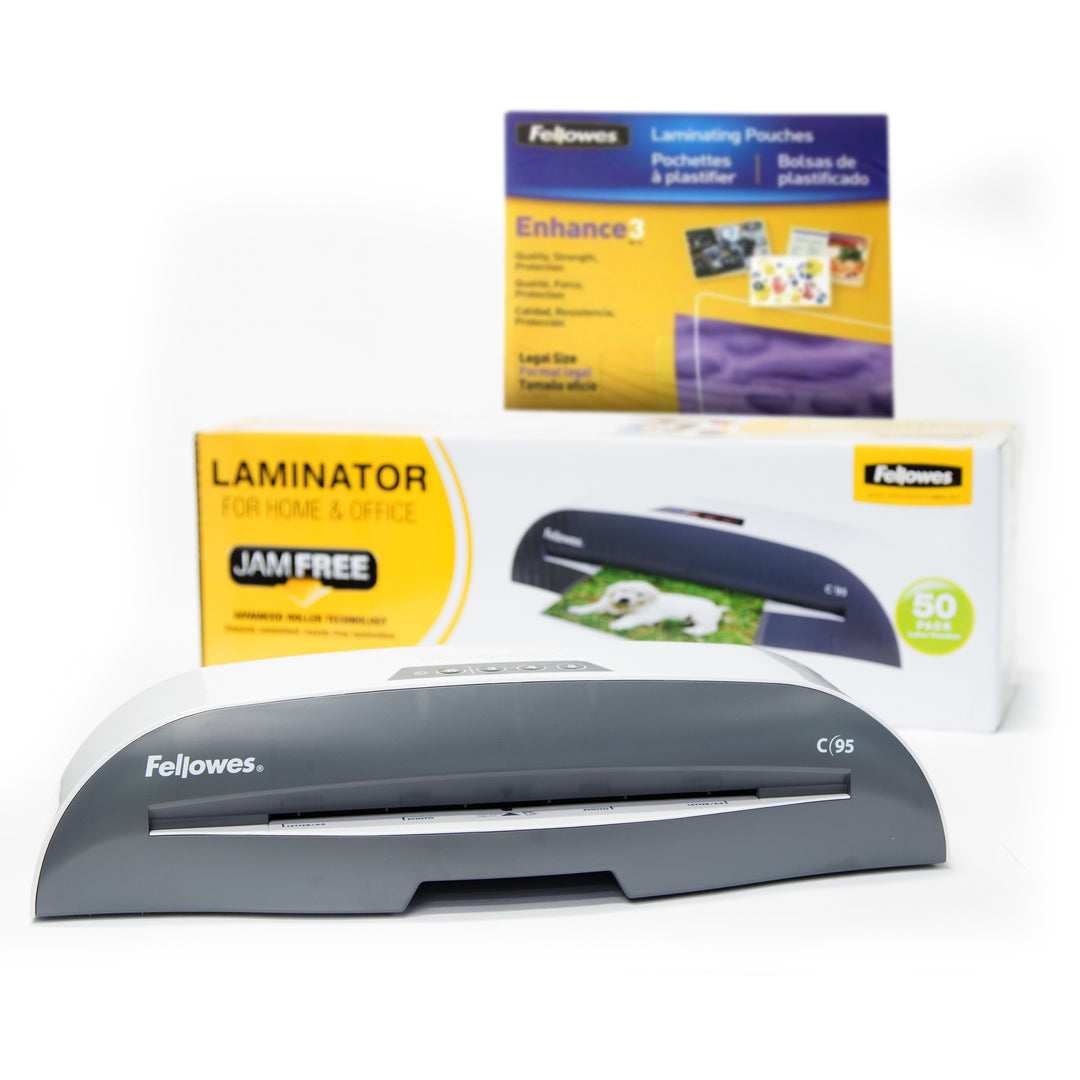 Fellowes 9 Inch Jam Free Laminator with FREE Pouch Starter Kit - 5720901