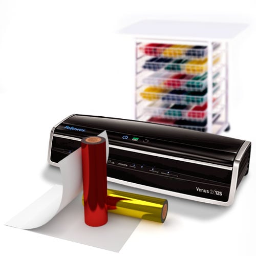 Fellowes Venus Economy Foil Laminator Starter Kit with 2 Foil Colors and Pouch Carrier (Discontinued)
