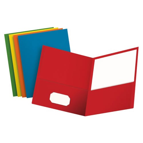 Oxford Assorted Textured Paper Letter Size Twin-Pocket Folders - 25pk