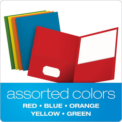 Oxford Assorted Textured Paper Letter Size Twin-Pocket Folders - 25pk