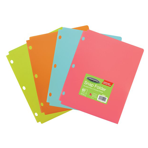 Wilson Jones Fashion Color Snap Folders for Binders 25pk - A7040027E