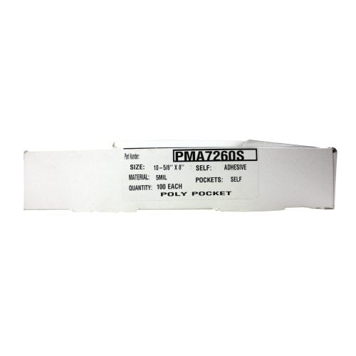 5mil 10-1/2" x 8" Self Adhesive Cover Pockets - 100pk