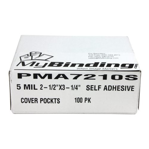 5mil 2-1/2" x 3-1/4" Self Adhesive Cover Pockets - 100pk