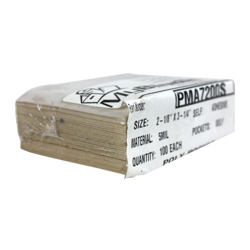 5mil 2-1/8" x 3-1/4" Self Adhesive Cover Pockets - 100pk