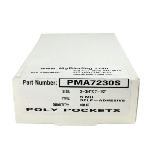 5mil 3-3/4" x 7-1/4" Self Adhesive Cover Pockets - 100pk