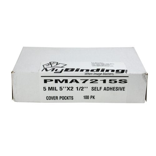 5mil 5" x 2-1/2" Self Adhesive Cover Pockets - 100pk