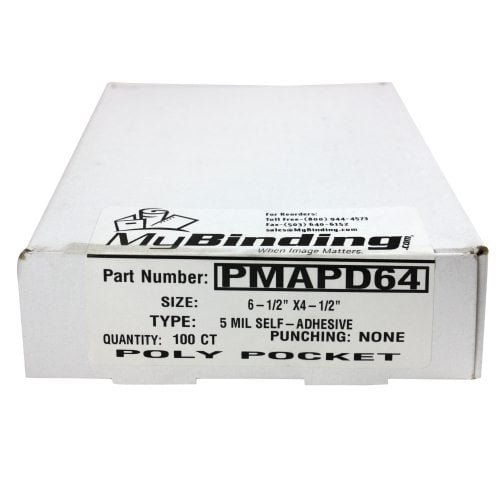 5mil 6-1/2" x 4-1/4" Self Adhesive Cover Pockets - 100pk