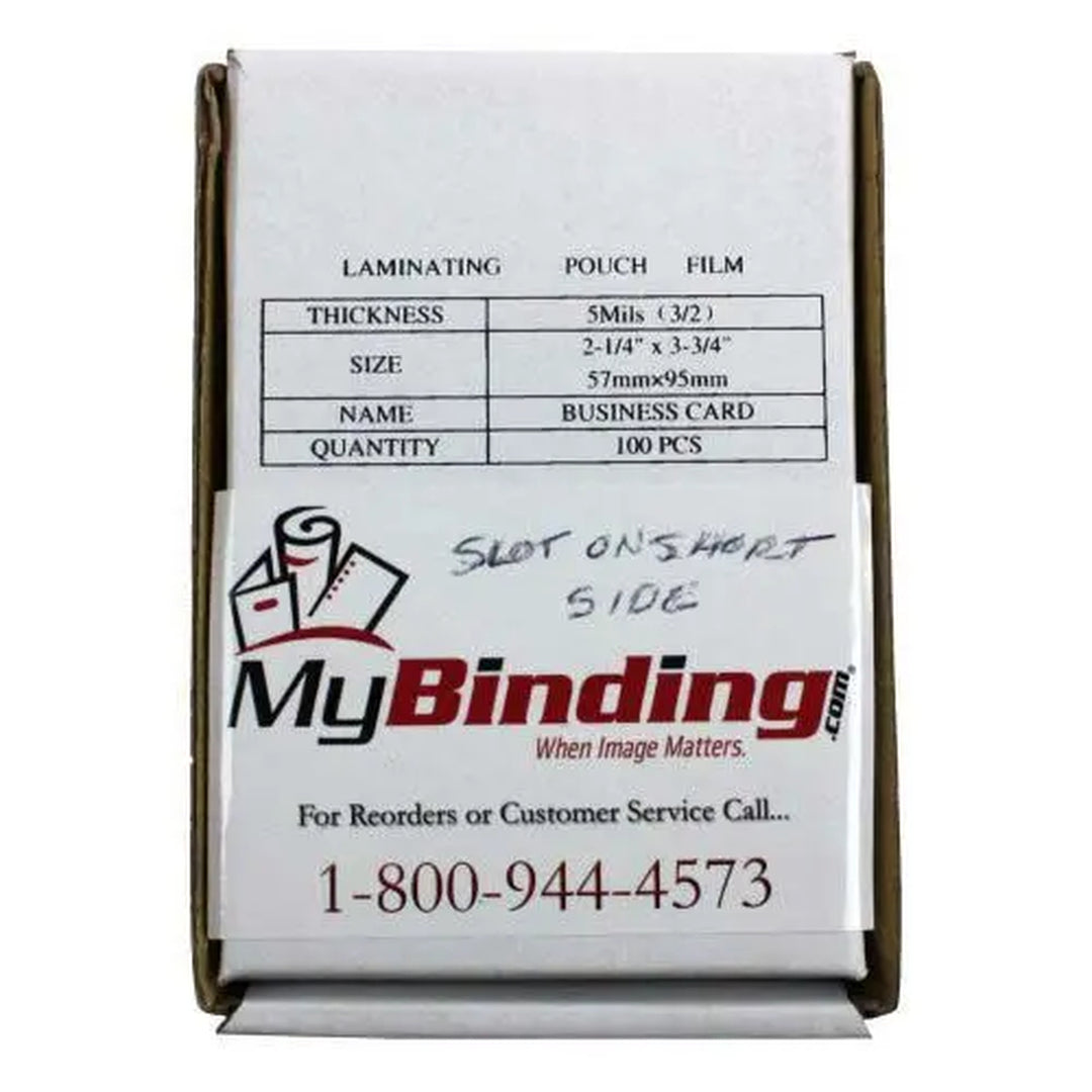 5mil Business Card Pouches with Short Side Slot - 100pk