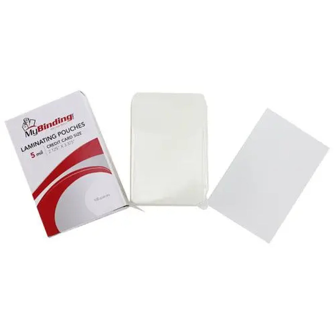 5MIL Credit Card 2-1/8" x 3-3/8" Laminating Pouches - 100pk