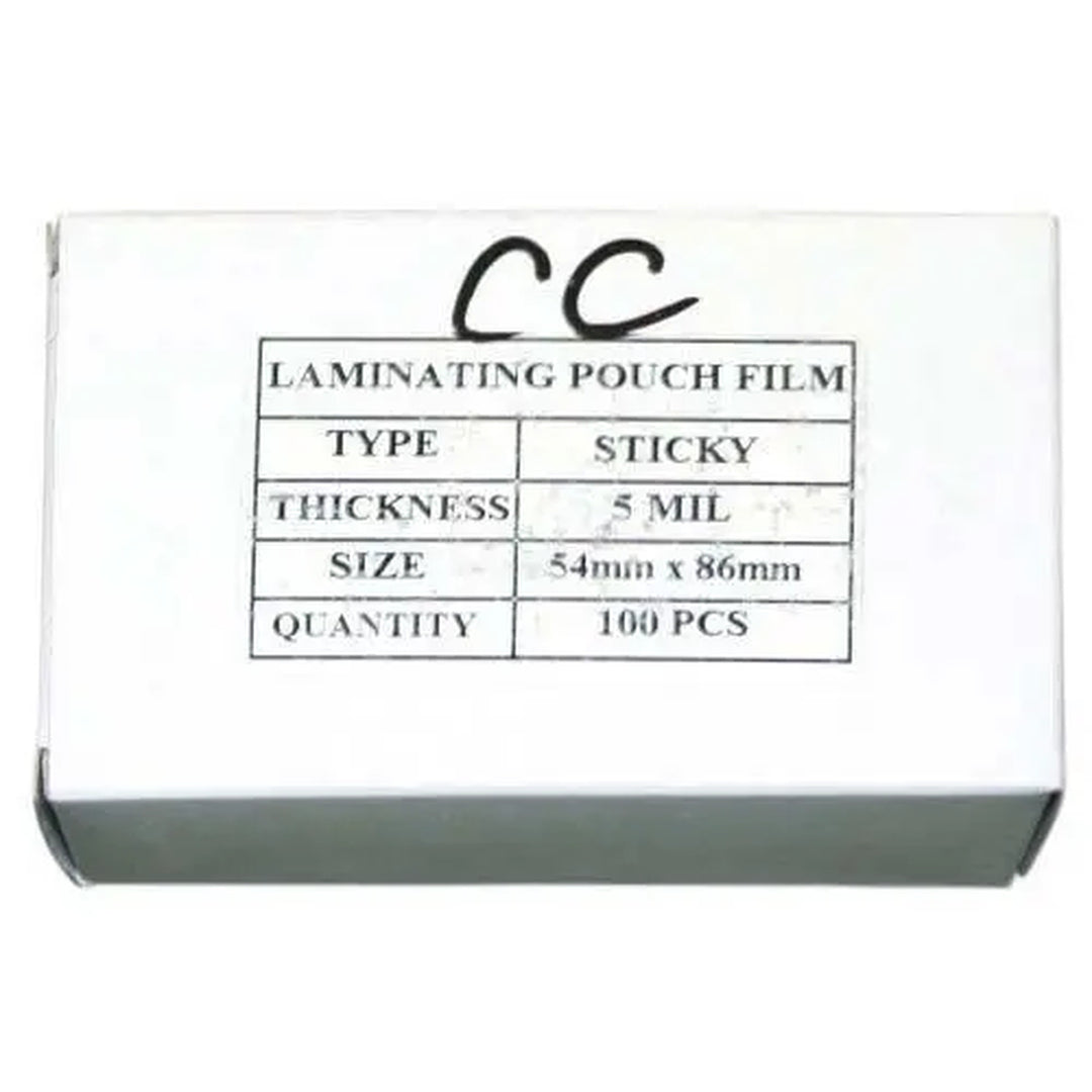 5mil Credit Card Sticky Back Laminating Pouches - 100pk