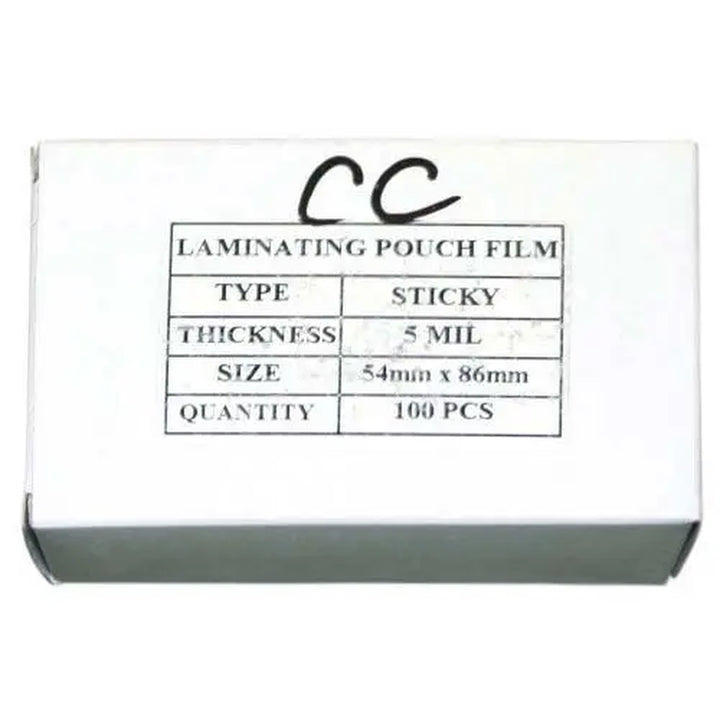 5mil Credit Card Sticky Back Laminating Pouches - 100pk