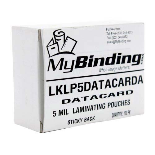 5mil Data Card Sticky Back Laminating Pouches