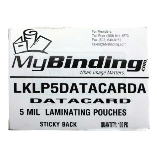 5mil Data Card Sticky Back Laminating Pouches