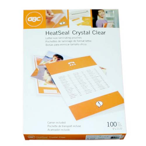 5mil GBC HeatSeal Crystal Clear Letter Size Pouches 100pk - 3200403