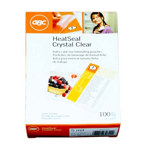 5mil GBC HeatSeal Crystal Clear Small Index Card Pouches - 3200422