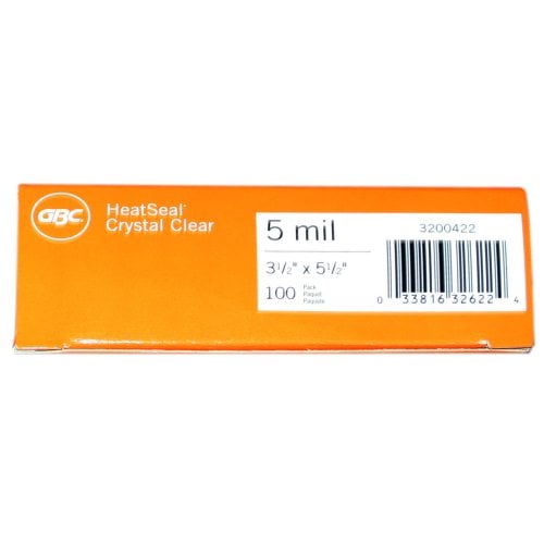 5mil GBC HeatSeal Crystal Clear Small Index Card Pouches - 3200422