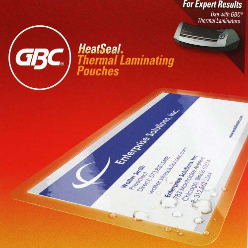 5mil GBC HeatSeal Ultra Clear Business Card Size Pouches - 25pk