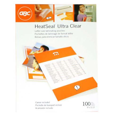 5mil GBC HeatSeal Ultra Clear Letter Size Pouches 100pk - 3200404