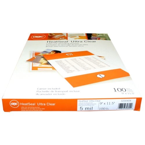 5mil GBC HeatSeal Ultra Clear Letter Size Pouches 100pk - 3200404