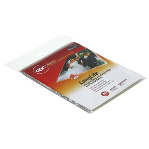 5mil GBC Longlife 4x6 Photo Size Laminating Pouches 20pk - 3747328