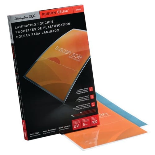 GBC Swingline EZUse 5mil Menu Size Thermal Laminating Pouches 100pk - 3740474C