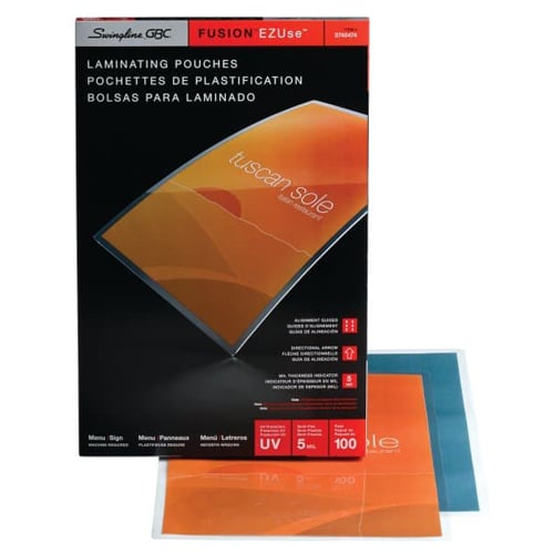 GBC Swingline EZUse 5mil Menu Size Thermal Laminating Pouches 100pk - 3740474C