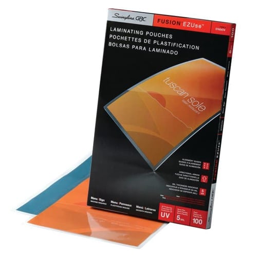 GBC Swingline EZUse 5mil Menu Size Thermal Laminating Pouches 100pk - 3740474C