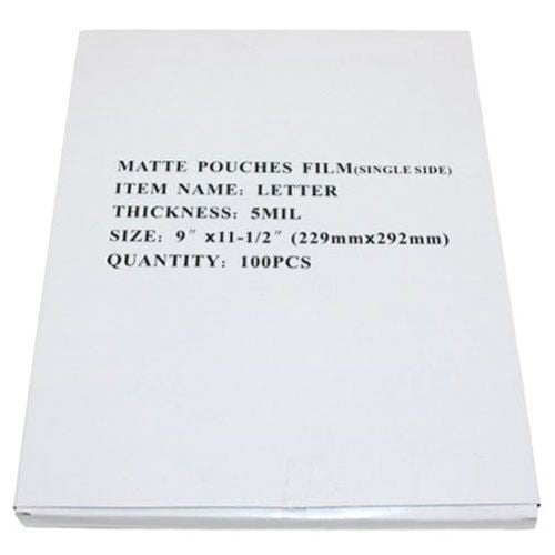 5mil Matte Clear Letter Size Laminating Pouches - 100pk