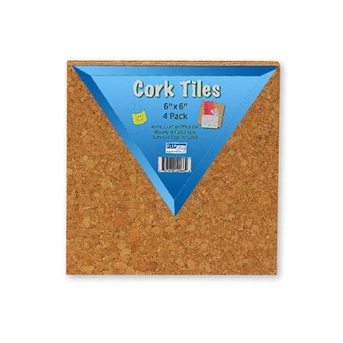 6" x 6" Natural Cork Tiles - 24pk