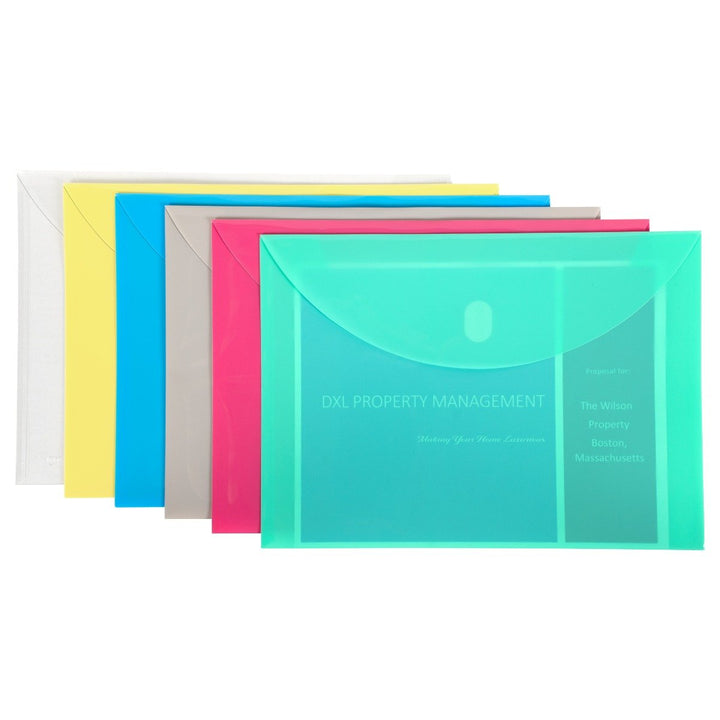 C-Line Assorted Reusable XL Poly Envelopes w/ Hook and Loop Closure 36pk - CLI-58000