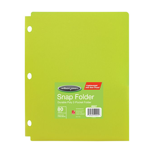 Wilson Jones Fashion Color Snap Folders for Binders 25pk - A7040027E