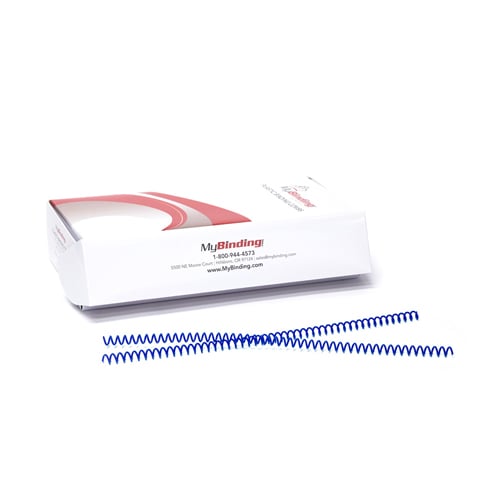 6mm Blue 4:1 Pitch Spiral Binding Coil - 100pk