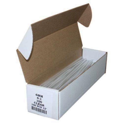 6mm Clear 4:1 Pitch Spiral Binding Coil - 100pk