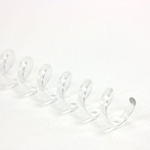 6mm Clear 4:1 Pitch Spiral Binding Coil - 100pk