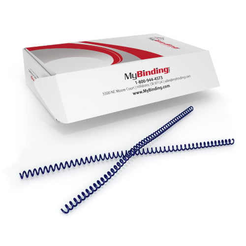6mm Dark Blue 4:1 Pitch Spiral Binding Coil - 100pk