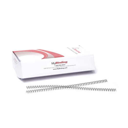 6mm Silver 4:1 Pitch Spiral Binding Coil - 100pk