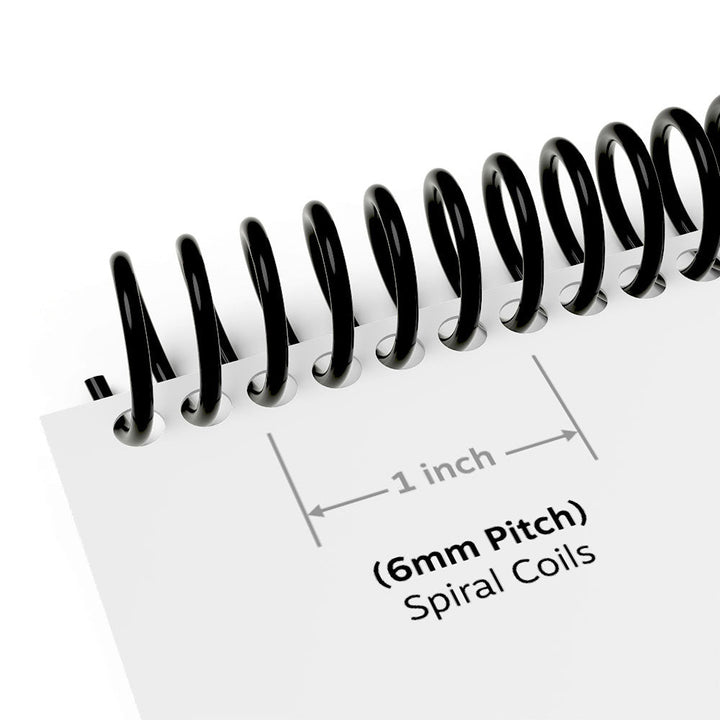 6mm Pitch Spiral Binding Coil - 100pk