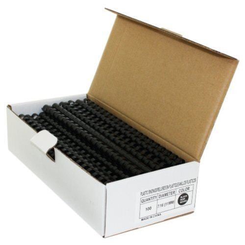 7/16" Black Plastic Binding Combs - 100pk