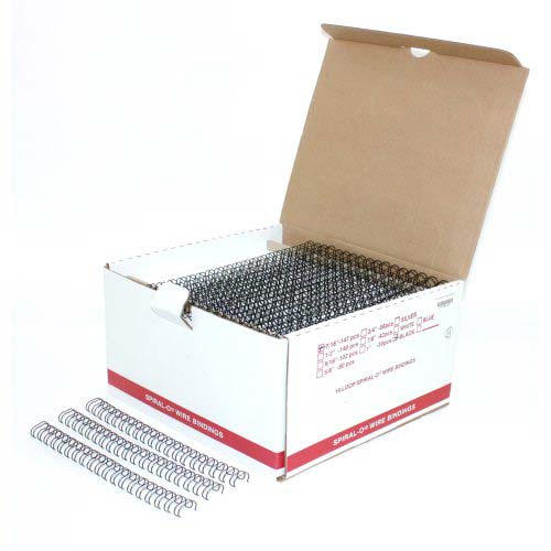 7/16" Black Spiral-O 19 Loop Wire Binding Combs - 100pk