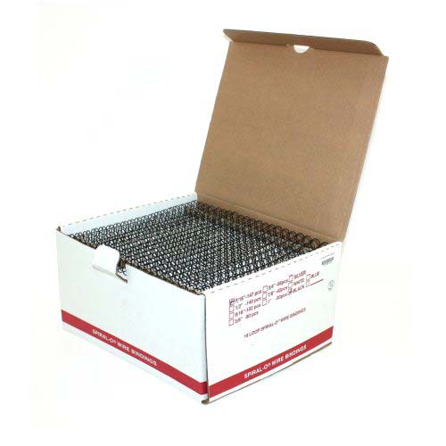 7/16" Black Spiral-O 19 Loop Wire Binding Combs - 100pk